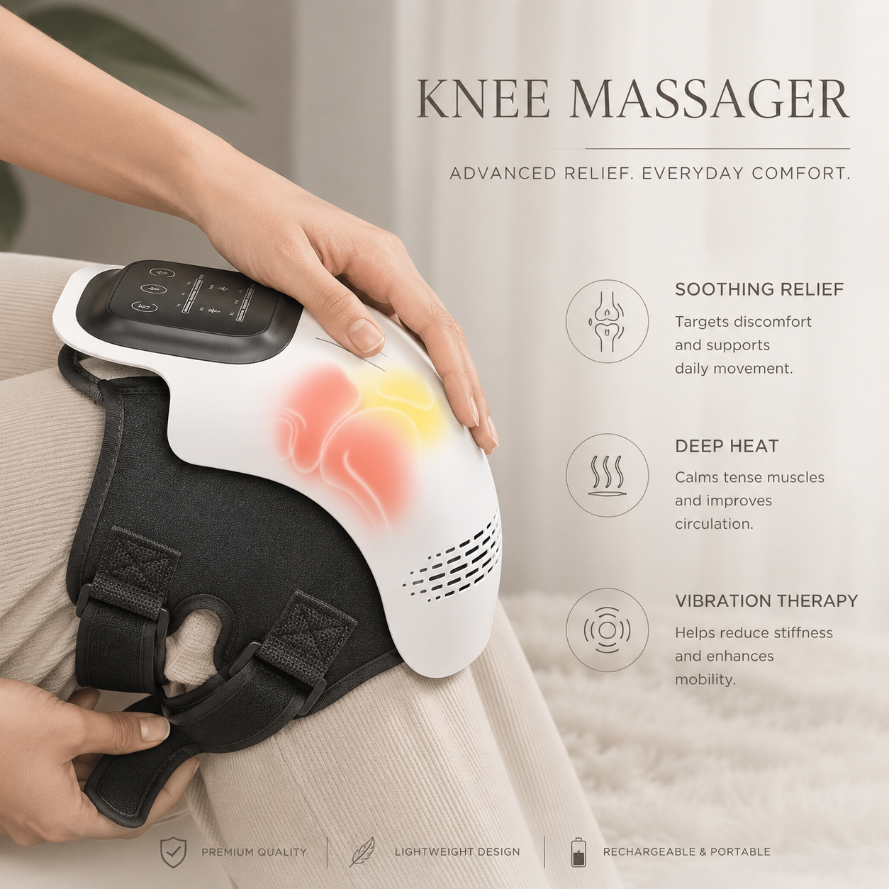 Intelligent Home Use Electric Intelligent Kneading Heating Knee Massager Rechargeable Pain Relief Infrared Laser Vibration Knee Massager