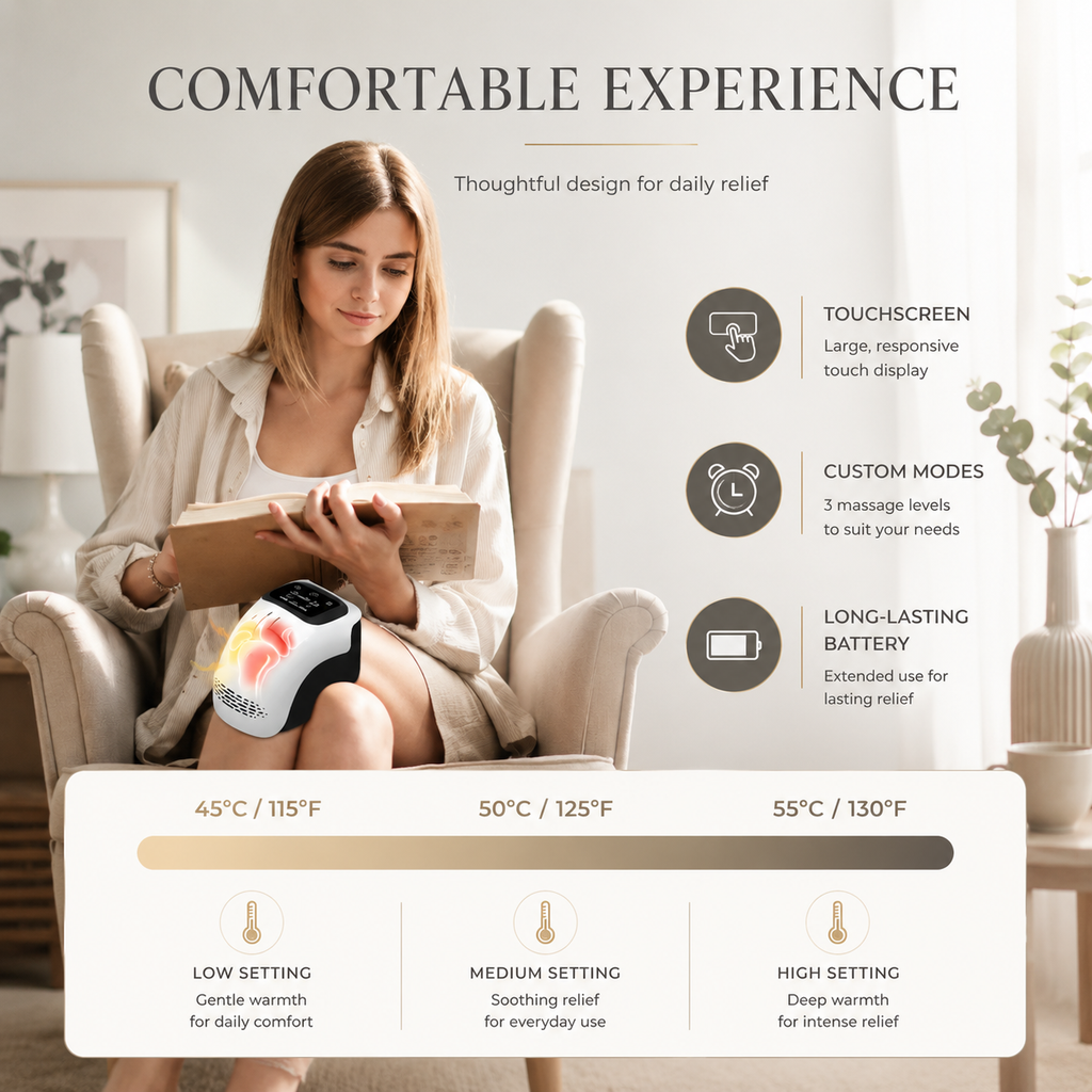 Intelligent Home Use Electric Intelligent Kneading Heating Knee Massager Rechargeable Pain Relief Infrared Laser Vibration Knee Massager